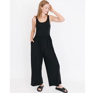 Smash + Tess Womens Camille Black Wide Leg Romper Size Large Pockets Rayon Blend